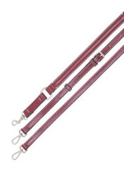 Dark red women's handbag with stitching (TOREC-1380-4C(Z26)), view of the product straps against a white background.