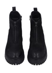 Black leather women's ankle boots BUTYD-1291-9I(Z26), front product view on white background.