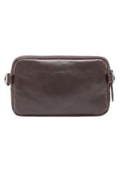 Men's brown leather waist bag TORMS-0462-1H(Z26), product view from the back on a white background.