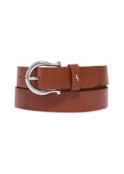 Cognac women's leather belt PASDS-0274-1F(Z26), front product view on white background.