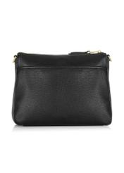 Black women's messenger bag made of imitation leather TOREC-0966A-99(Z25) - back view of the bag on a white background.