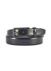 Navy blue men's leather belt PASMS-0256-69(Z25), product view from the front on a white background.