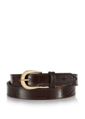 Brown leather women's croco belt PASDS-0303-89(W24)-01