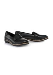 Women's black leather moccasins BUTYD-1067-99(W24)-02