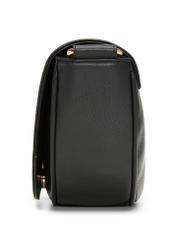 Black leather women's messenger bag TORES-1315-99(Z26) - side view of the product, on a white background.