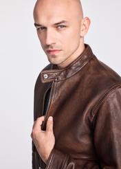 Brown men's vintage leather jacket KURMS-0356-2623(W25)-03