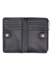 Black leather women's wallet PORES-1015R-9I(Z26), product view inside on white background.