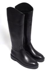 Black leather women's boots BUTYD-1288-99(Z26), diagonal product view on a white background.