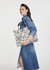 Women's shopper bag in flowers TOREC-0873A-98(W25)