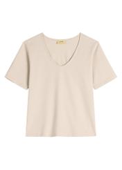 Light beige cotton women's T-shirt TSHDT-0151-1A(W26), front product view on white background.
