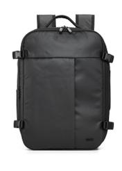 Black large travel backpack TORMN-0409-99(W26) - front product view, on white background.