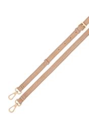 Beige leather women's shoulder bag TORES-0806F-1B(W26) - product view from above, on a white background.