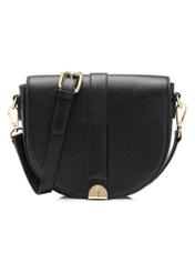 Black leather semicircular handbag TORES-0979C-99(W25)-01