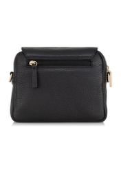 Black small leather women's handbag TORES-0958E-9I(W26), product view from the back on a white background.