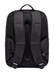 Black two-compartment men's backpack TORMN-0421-99(Z26), product view from the back on a white background.