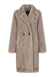 Grey double-breasted fur coat for women FUTDP-0039-91(Z23)-04