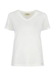 Cream Women's Chest T-Shirt TSHDT-0118-12(W24)-03