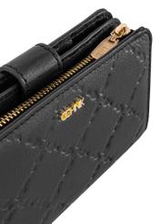 Black leather women's wallet with embossing PORES-0886-99(Z23)-06