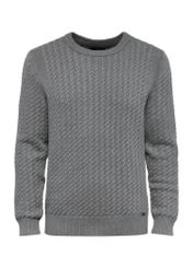 Gray men's sweater SWEMT-0154-91(Z24)-04