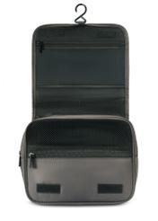 Men's cosmetic bag in dark gray color TORMN-0370-95(Z25), product view from the inside on a white background.