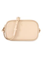 Small beige leather women's handbag TORES-0466E-1B(W26) - front product view, on white background.