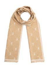 Double-sided beige women's scarf SZADT-0158-82(Z25), front product view on white background.
