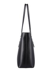 Large black women's shopper bag TOREC-1309-99(Z26), side view of the product on a white background.