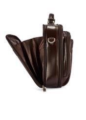 Brown leather men's laptop bag TORMS-0482-89(Z25), side view of the product on a white background.-02