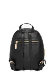 Black leather women's backpack TORES-1355-9I(Z26), product view from the back on a white background.