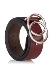 Maroon leather women's belt PASDS-0172D-49(Z23)-02