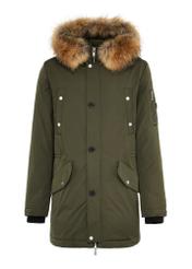 Men's winter down jacket in olive color KURMT-0347-57(Z24)-05