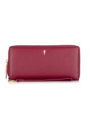 Pink leather women's belt wallet PORES-0892-34(W24)-01