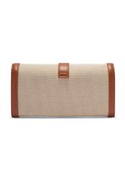 Large beige women's wallet POREC-0432-0P(W26) - product view from the back, on a white background.