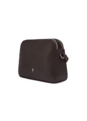 Small brown leather women's handbag TORES-1353-1H(Z26), diagonal product view on white background.