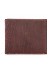 Men's leather wallet in cognac color PORMS-0693-1H(W26), product view from the back on a white background.