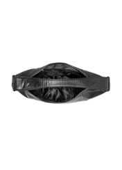 Black leather hobo bag TORES-1135A-99(Z25), product view from the inside on a white background.