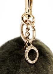 Khaki pompom keychain BRELOK-117A-55(Z25), close-up of the product detail on a white background.