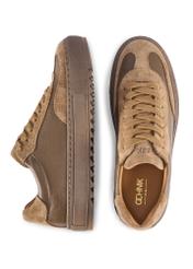 Women's leather sneakers in cool beige color BUTYD-1260-1K(W26), product view from above on a white background.