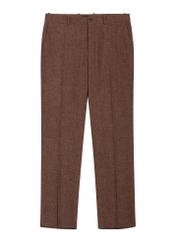 Brown elegant men's trousers with wool SPOMT-0123-1I(Z26) - front product view, on white background.