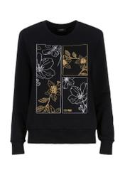 Women's black sweatshirt with print BLZDT-0090-99(Z23)-03