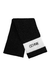 Black women's scarf with OCHNIK SZADT-0125A-99(Z25) logo, product view from the front on a white background.
