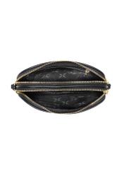 Small black leather women's handbag TORES-1152-99(Z25), product view from the inside on a white background.