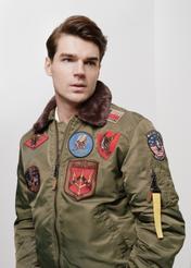 Men's olive green TOP GUN jacket KURMT-0131-57(Z23)-01