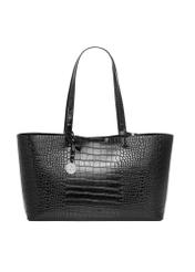 Black women's croco handbag TOREC-1258-9G(Z26), product view from the front on a white background.