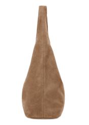 Beige suede women's shopper bag TORES-1177-1B(W26)