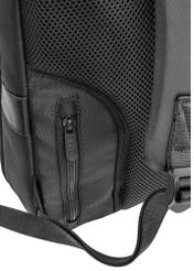 Black two-compartment men's backpack with logo PLCMN-0001C-99(Z24)-06