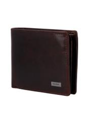 Brown leather men's wallet PORMS-0727-1I(Z26), angled product view on a white background.