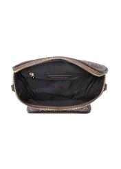 Brown waist bag with monogram TOREC-1077-89(Z25), view of the inside of the product on a white background.