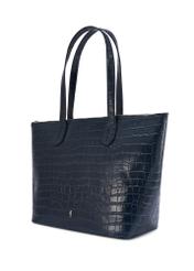 Women's navy blue leather shopper bag TORES-0939F-7D(W26)