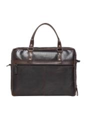 Brown leather men's bag TORMS-0542-1I(Z26), product view from the back on a white background.